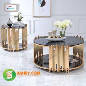 Bàn trà sofa mặt kính đen