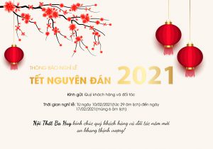 NỘI THẤT BA HUY THÔNG BÁO LỊCH NGHỈ TẾT TÂN SỬU 2021